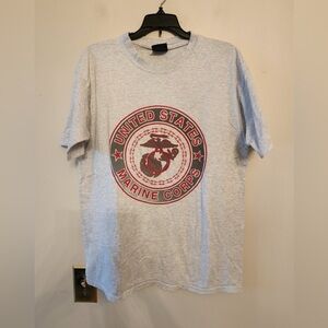 VTG 90s US Marine Corps T Shirt L Eagle Globe Emblem Soffe Made in USA Marines